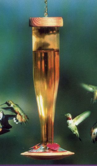 Gold Humming Bird Feeder